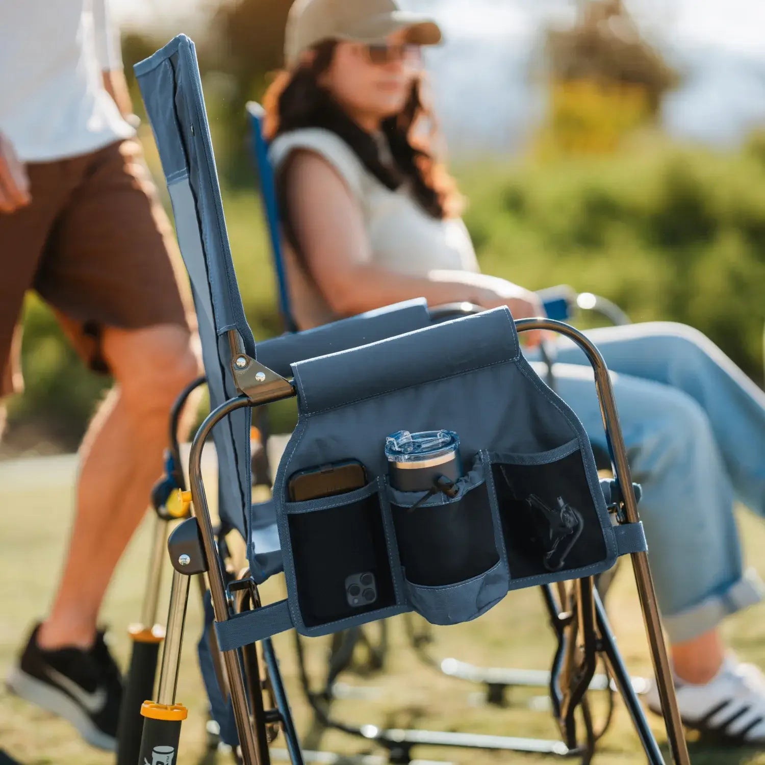 Lightweight Messenger Stowaway Rocker - Choice 794 - Premium Slim-Fold Compact Chair with Messenger Bag Detail