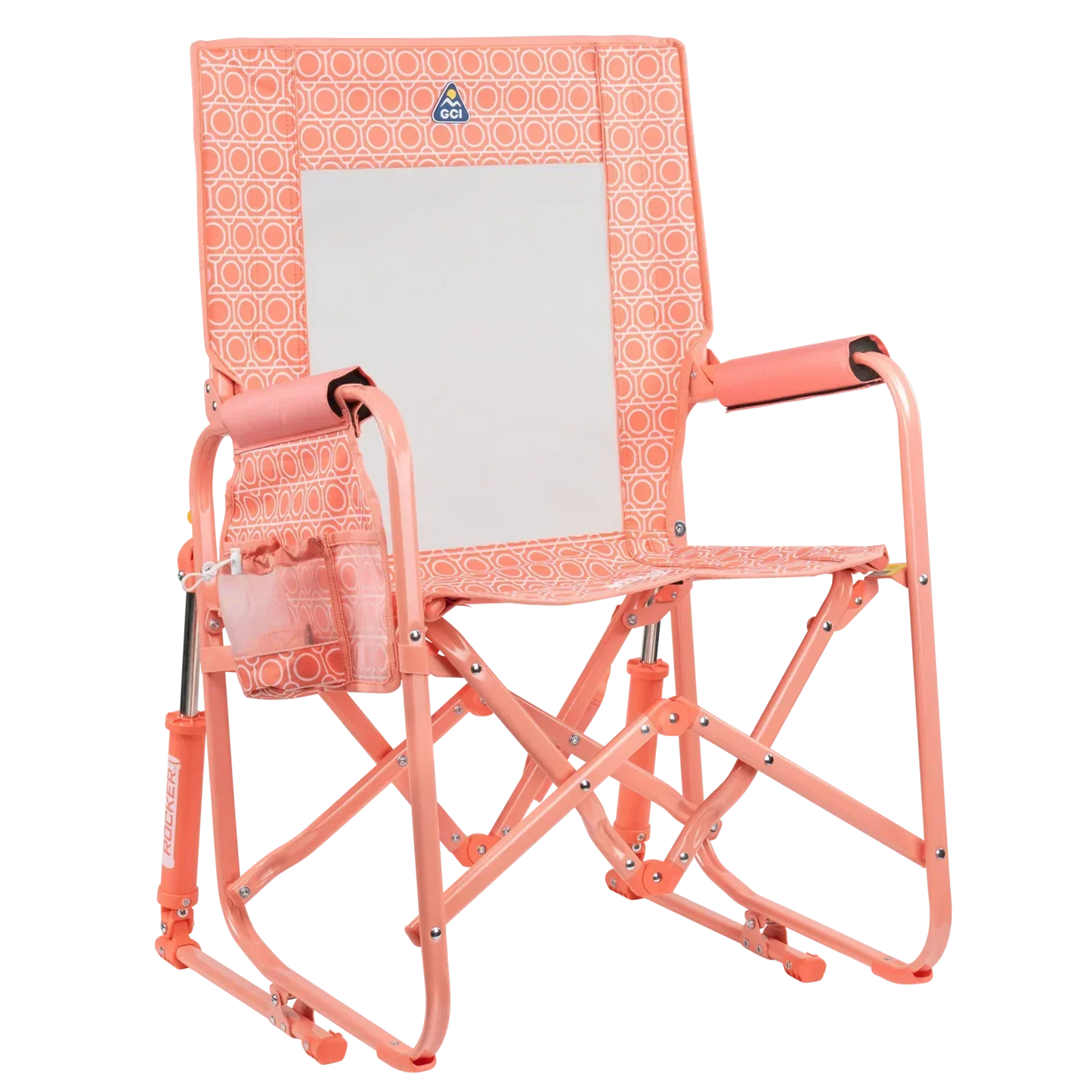 Lightweight Messenger Stowaway Rocker - Choice 794 - Premium Slim-Fold Compact Chair with Messenger Bag - Coral Mosaic