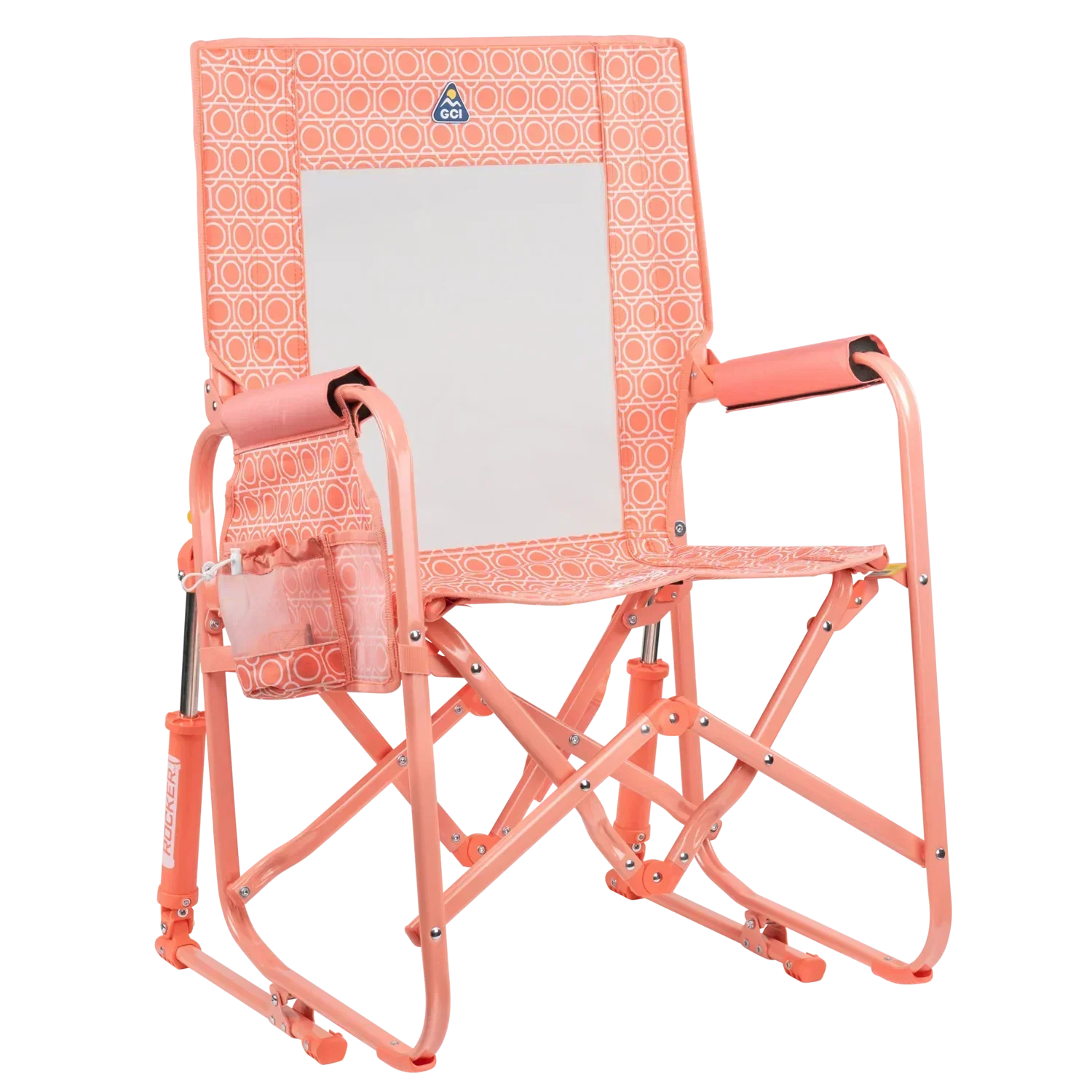 Lightweight Messenger Stowaway Rocker - Choice 794 - Premium Slim-Fold Compact Chair with Messenger Bag - Coral Mosaic