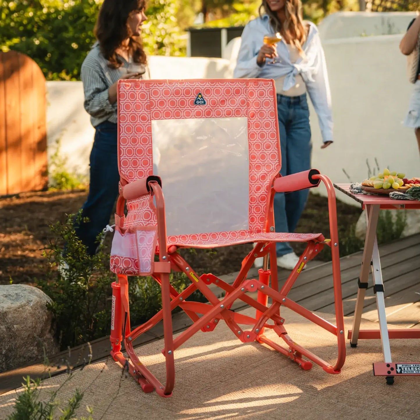 Lightweight Messenger Stowaway Rocker - Choice 794 - Premium Slim-Fold Compact Chair with Messenger Bag Detail