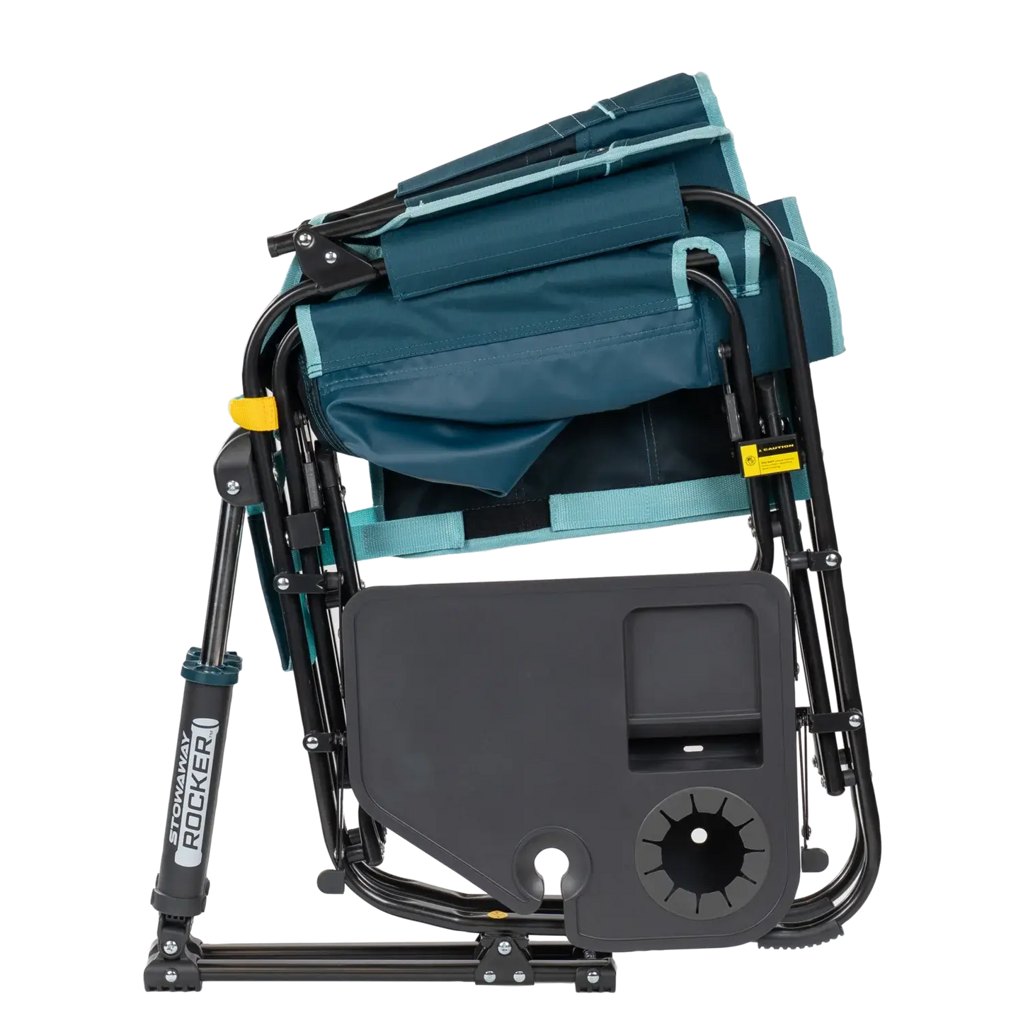 Smooth Motion Stowaway Rocker with Side Table - Choice 253 - Patented Spring-Action Rocking Chair for Camping Detail