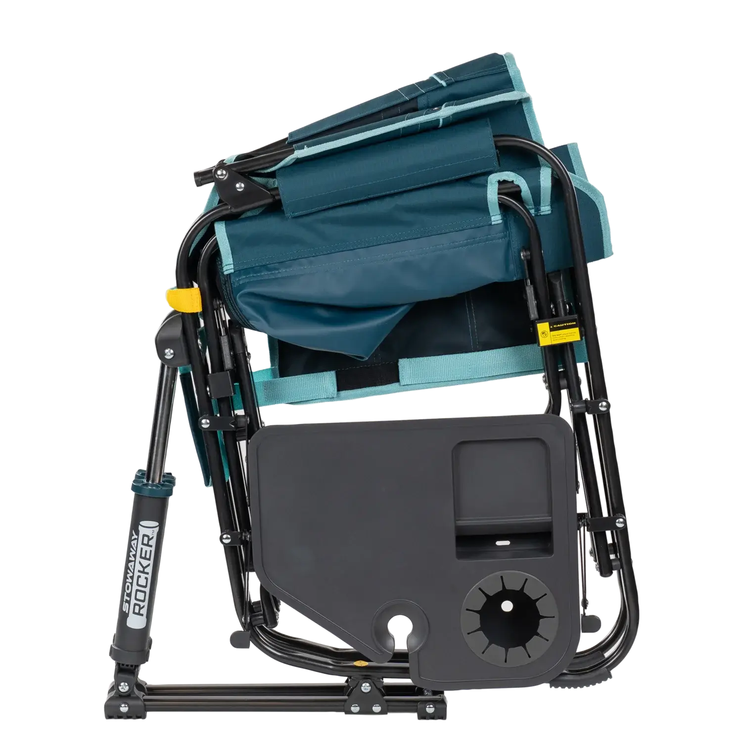 Smooth Motion Stowaway Rocker with Side Table - Choice 253 - Patented Spring-Action Rocking Chair for Camping Detail