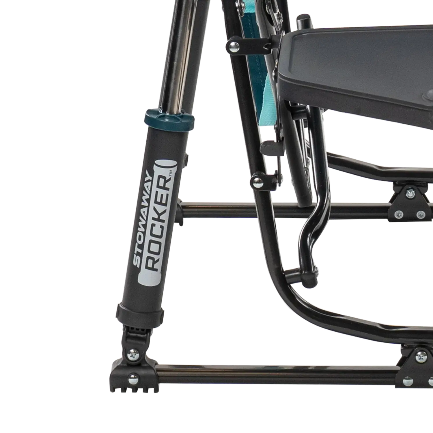Smooth Motion Stowaway Rocker with Side Table - Choice 253 - Patented Spring-Action Rocking Chair for Camping Detail