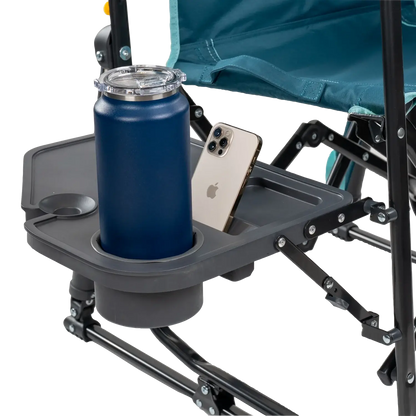 Smooth Motion Stowaway Rocker with Side Table - Choice 253 - Patented Spring-Action Rocking Chair for Camping Detail