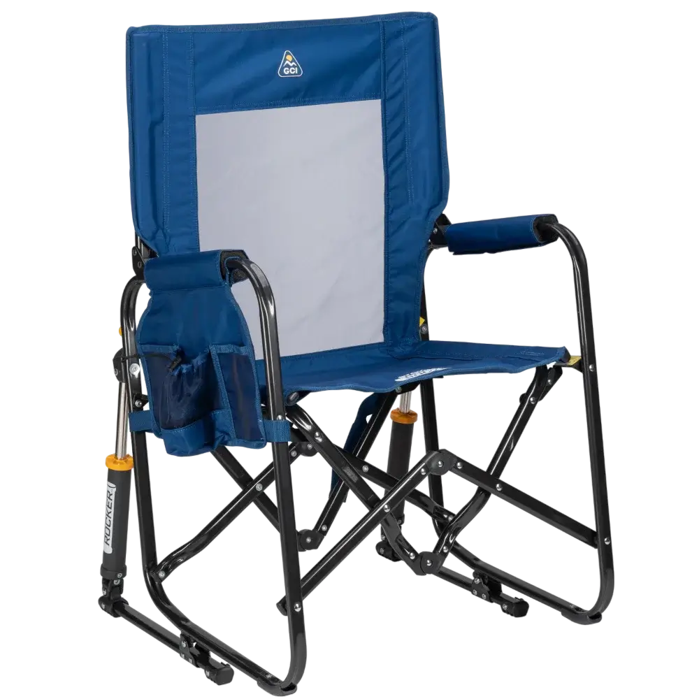 Lightweight Messenger Stowaway Rocker - Choice 794 - Premium Slim-Fold Compact Chair with Messenger Bag - Soft Navy